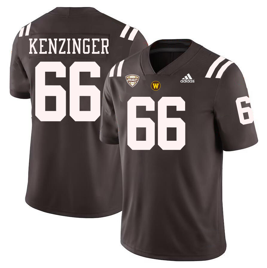 #66 Conor Kenzinger Western Michigan Broncos College Football Jerseys Stitched-Brown